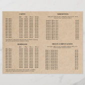 Cute Brown Coffee Cup Coffee Shop Menu チラシ (裏面)