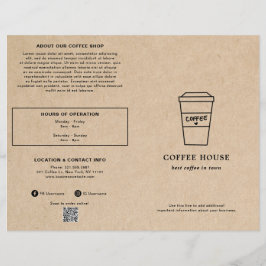 Cute Brown Coffee Cup Coffee Shop Menu チラシ