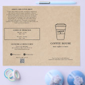 Cute Brown Coffee Cup Coffee Shop Menu チラシ (シングル)