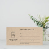 Cute Brown Coffee Shop Gift Certificate (スタンド正面)