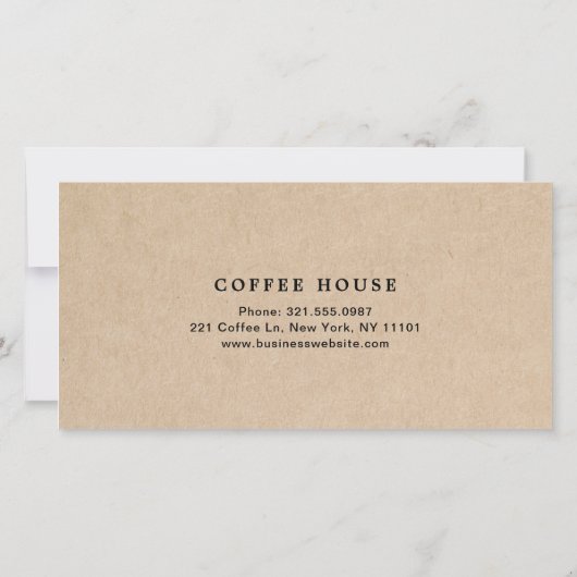 Cute Brown Coffee Shop Gift Certificate (裏面)