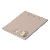 Cute Brown Cream Hedgehog Mouse Appreciation ノートパッド (回転)