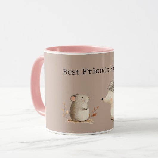 Cute Brown Cream Hedgehog Mouse Appreciation マグカップ (正面左)