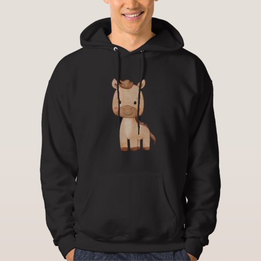 Cute Brown Horse  パーカ (正面)