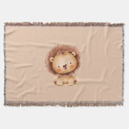 Cute Brown Lion  スローブランケット