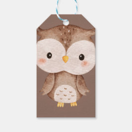 Cute Brown OWL ギフトタグ