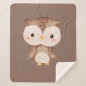 Cute Brown OWL シェルパブランケット (正面)