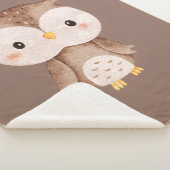 Cute Brown OWL シェルパブランケット (3/4)