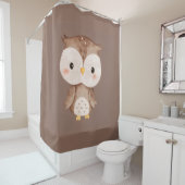 Cute Brown OWL  シャワーカーテン (インサイチュ)