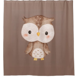 Cute Brown OWL  シャワーカーテン