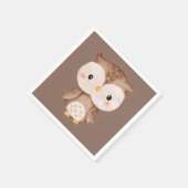 Cute Brown OWL スタンダードカクテルナプキン (角)