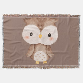 Cute Brown OWL スローブランケット