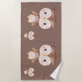 Cute Brown OWL  ビーチタオル (正面)