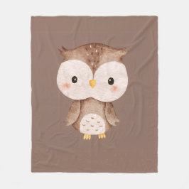 Cute Brown OWL フリースブランケット