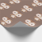 Cute Brown OWL ラッピングペーパー (角)