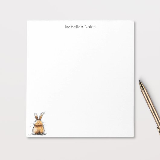Cute Brown Rabbit Bunny Sketch Illustration ノートパッド