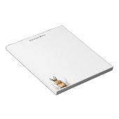 Cute Brown Rabbit Bunny Sketch Personalized ノートパッド (アングル)