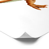 Cute Brown T-Rex Dinosaur with Roar Kid's Room  ポスター (角)