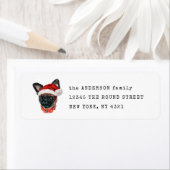 Cute Brussels Griffon Christmas Dog Return Address ラベル (インサイチュ)