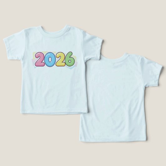 Cute Bubble 2026 Typography – Candy Gloss Pastel (デザイン正面&裏面)