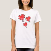Cute Bubble Red Heart Tシャツ (正面)