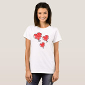 Cute Bubble Red Heart Tシャツ (正面フル)
