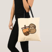 Cute Bubble Tea & Sloth トートバッグ (正面(商品))