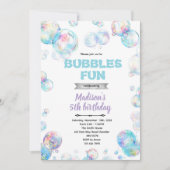 Cute bubble theme party invitation 招待状 (正面)