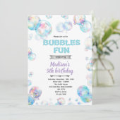 Cute bubble theme party invitation 招待状 (スタンド正面)