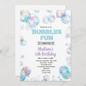 Cute bubble theme party invitation 招待状 (正面/裏面)
