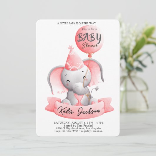 Cute Budget Baby Shower 招待状 (スタンド正面)