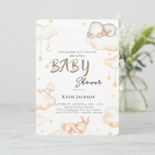 Cute Budget Baby Shower 招待状 (スタンド正面)