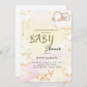 Cute Budget Baby Shower 招待状 (正面/裏面)