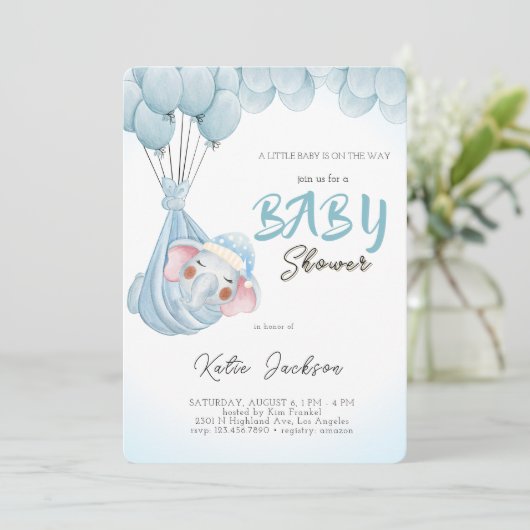 Cute Budget Baby Shower 招待状 (スタンド正面)
