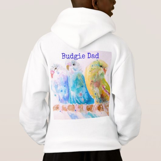 Cute Budgie Watercolor Painting Budgies Dad (裏面)