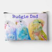 Cute Budgie Whimsical Watercolor Dad Fathers Day アクセサリーポーチ (裏面)