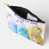 Cute Budgie Whimsical Watercolor Dad Fathers Day アクセサリーポーチ (見開き)