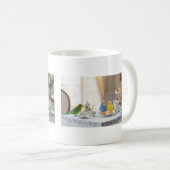 Cute Budgies High Tea Party Parakeet Lover Gift  コーヒーマグカップ (正面右)