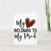 Cute Buffalo Plaid Heart Valentines Day For Pre K  カード (正面)