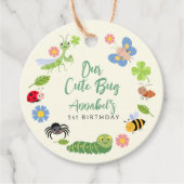 Cute Bug Ladybug Buttefly Kids 1st Birthday  フェイバータグ (正面)