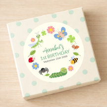 Cute Bug Ladybug Buttefly Kids 1st Birthday 