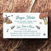 Cute Bugs and Mushrooms Kids Contact Playdate  コーリングカード