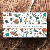 Cute Bugs and Mushrooms Kids Contact Playdate  コーリングカード