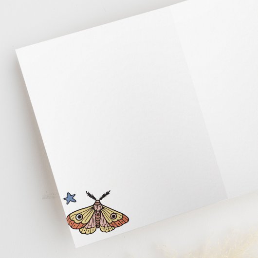 Cute Bugs and Mushrooms Night Forest Pattern Blank カード