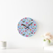 Cute Bugs Kids Wall Clock – Ladybirds, Bees & Natu ラウンド壁時計 (ホーム)