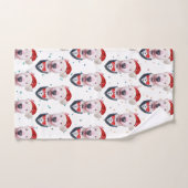 Cute Bull Terrier Dog Christmas Pattern ハンドタオル (ハンドタオル)