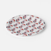 Cute Bull Terrier Dog Christmas Pattern ペーパープレート (アングル)