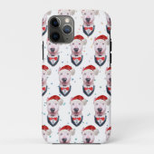 Cute Bull Terrier Dog Christmas Pattern Case-Mate iPhoneケース (裏面)