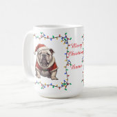 Cute Bulldog Christmas Mug コーヒーマグカップ (正面左)