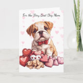 Cute Bulldog Puppy Make My Tail Wag Mom シーズンカード (正面)